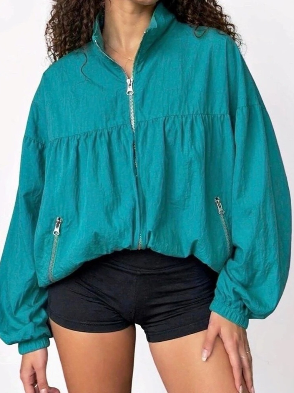 Free People Now or Never Balloon Windbreaker Jacket